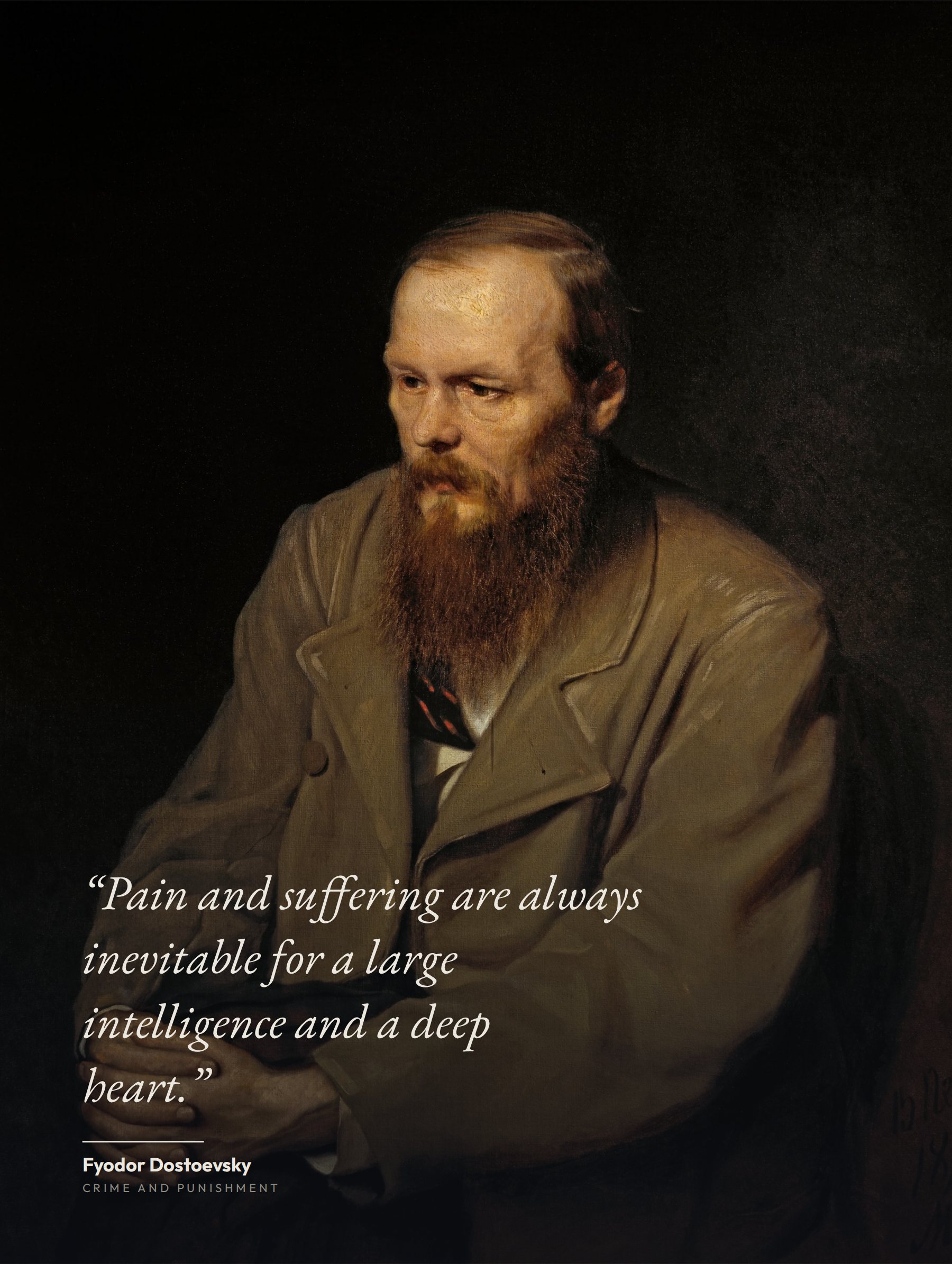 Dostoevsky — quote print over a restored painting, no. 03.001